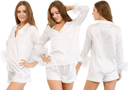 Hot Sale Women's Sleep Shorts Summer Pajama Shorts Plus Size Short White Pj  Set Women Female - China Satin Pajamas Set and Women Tassel Trim Pj Se  price